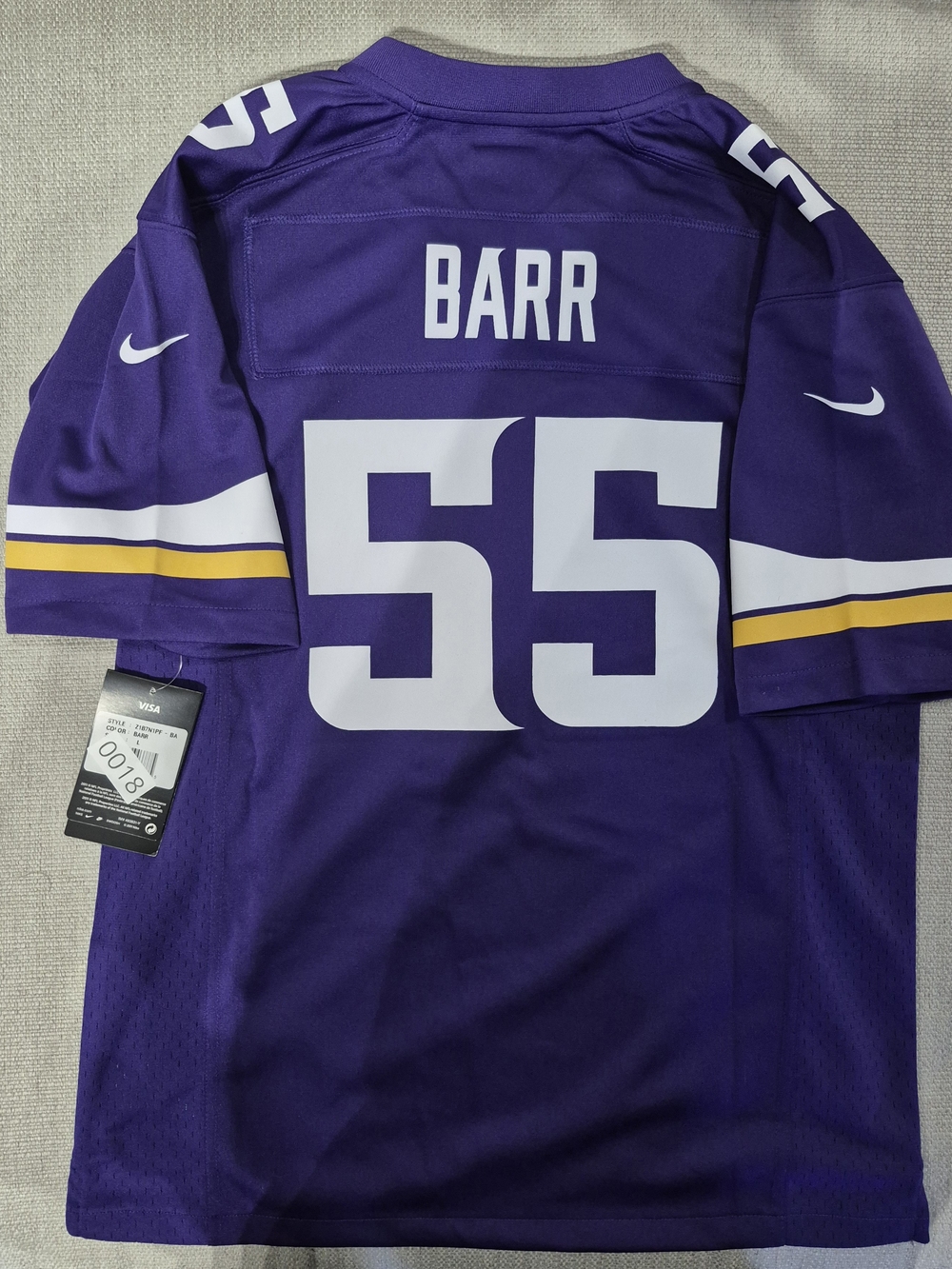 NWT Minnesota Vikings Anthony Barr Nike Youth Jersey - Size Large (14-16).
